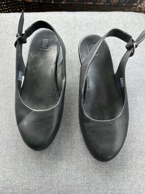 Fitflop Black Leather Slingback Sandals
